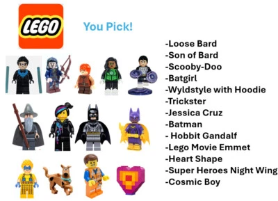 Official Lego Licensed Minifigures: Batman/Scooby/Trickster/Bard/Emmet/Gandalf + - Image 1 of 4