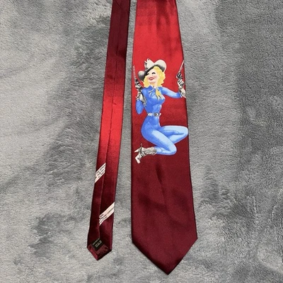 Corbata vaquera vintage The Varga Girl de Alberto Vargas hecha a mano Ombré Pinup Foto 1 de 4