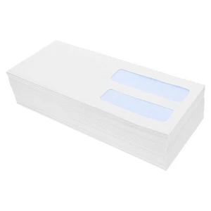 100 Pcs Business Envelope Double Window Check Envelopes Security - Imagen 1 de 12