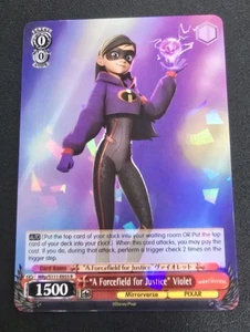 Weiss Schwarz English Disney Mirrorverse FORCEFIELD FOR JUSTICE VIOLET Rare TCG - Picture 1 of 1