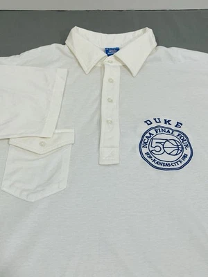 Camisa Polo Duke Blue Devils Para Hombre XL Blanca 1988 NCAA Final Four 50 Aniversario Foto 1 de 4