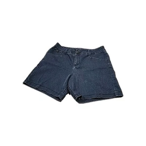 Lee Womens 4 Medium Natural Fit Denim Dark Wash Polka Dot Shorts Casual Dress - Picture 1 of 12
