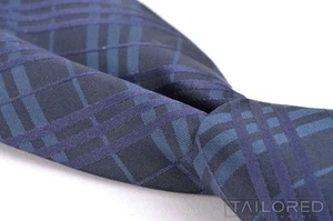 Corbata de lujo Burberry London azul Novacheck a cuadros 100 % seda para hombre - 3,375" - Imagen 1 de 5