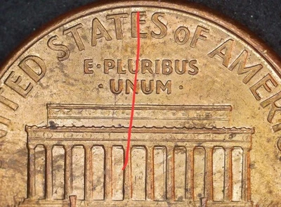 1994 Lincoln Memorial Cent Die Crack - Image 1 of 4