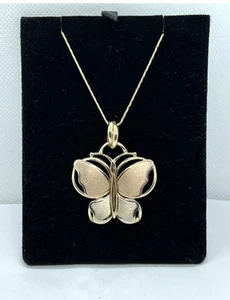 14k 14kt two tone gold butterfly necklace size 20” - Picture 1 of 12