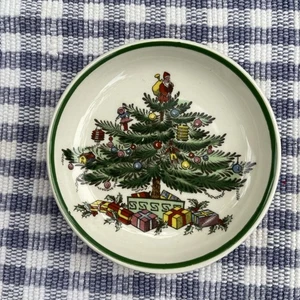 Spode Made In England. Butterhalter Weihnachtsbaum grüner Rand - Bild 1 von 3