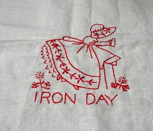 7 REDWORK EMBROIDERY " DOTW"  Handworked  Blocks 11-" Sq  Sunbonnet Girl - Picture 1 of 7