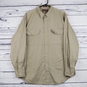 Ralph Lauren Chaps Utility Shirt Mens L Beige Vintage 90s Safari Button Up - Picture 1 of 9
