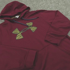Under Armour Hoodie Herren Large Loose Fit Pullover Training Oberbekleidung UA Burgund - Bild 1 von 8
