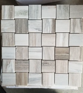 Palisandro Marmorkorb Weben Mosaiken 2x2 WAND BACKSPLASH FLIESE Dusche 12x12 - Bild 1 von 7