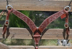 Reinsman 2 3/4" Schwerlast Wyoming Blume verziert Geschirr Brust Halsband  - Bild 1 von 3