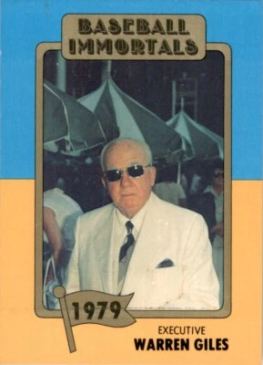 1987 SSPC HOF Baseball Warren Giles #167 - Image 1 of 2