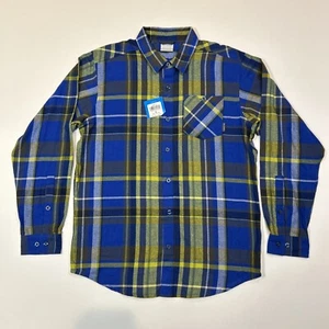 Columbia Flanellhemd Herren Größe M blau kariert Knopfleiste Outdoor Wandern - Bild 1 von 13