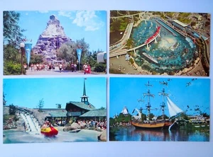 4 Vintage 60er Postkarten Matterhorn Tomorrowland Bob Columbia Frontierland - Bild 1 von 10