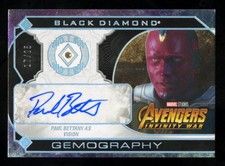 2021 UD Marvel Black Diamond PAUL BETTANY Auto Diamond /25 VISION GEMOGRAPHY