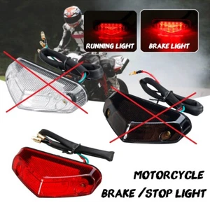 Universale Moto Rosso 12led Moto Faro Fanale Luce Stop Posteriore Targa Luci 12v - Picture 1 of 11