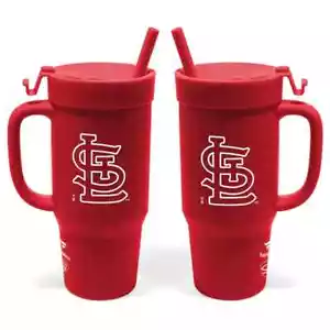 St LOUIS CARDINALS, 32oz SILICONE TUMBLER WITH LID AND STRAW - Picture 1 of 1