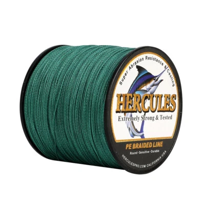 HERCULES Braid Fishing Line 1000M 1094Yds 6-100LB Test Color Select PE 4 Strands - Image 1 of 4