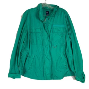Gap Women's Jacket Windbreaker Zip up Green Size XL Hooded - Picture 1 of 13