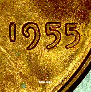 1955 P Lincoln Wheat Cent Poor Man's Doubled Die Obverse RPM Penny Red DDO - Picture 1 of 4
