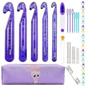 43 Pcs Large Crochet Hooks Set,12mm 15mm 18mm 20mm 25mm Large Crochet Hooks f... - Picture 1 of 7