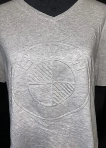 BMW Herren Unisex grau Baumwolle T-Shirt Gr. Medium erhöhtes Logo Fahrzeug Auto Tee - Bild 1 von 8