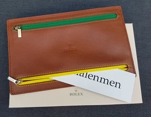 ROLEX travel wallet BAG brown BRAND NEW IN BOX LEATHER RARE ITEM 4 compartments - Picture 1 of 12