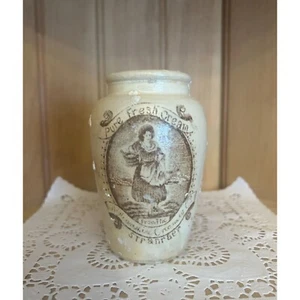 Antique Wigtownshire Creamery Co Stranraer Cream Pot English Stoneware Crockery - Picture 1 of 6