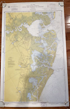1960 Vintage Nautical Map Atlantic City to Cape May NJ Shore C.&G.S. 38”x24