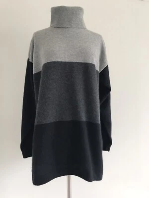 SUÉTER SUÉTER VALERIE STEVENS 2 CAPAS CACHEMIR CUELLO ALTO ABERTURAS LATERALES TALLA L Foto 1 de 4