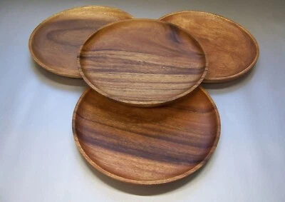 Teller Holzteller 4er  Schale Tablet Ritter Mittelalter Ø 25cm Neu Akazienholz - Bild 1 von 4