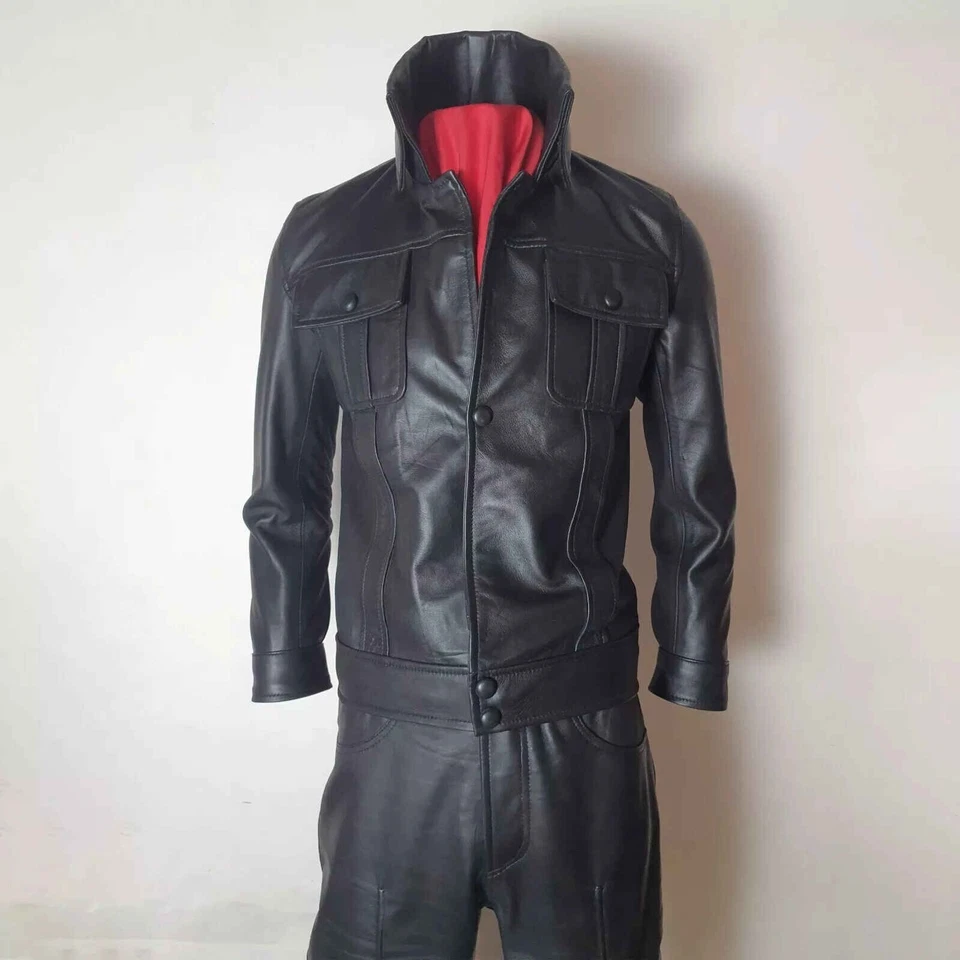 Elvis Presley 1968 Regreso, traje especial de cuero negro piel de cordero, ar... - Imagen 1 de 4