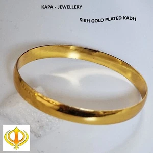 Women's ladies Sikh Singh kara, Sikh bracelet kara, Religious bangle Gold-plate - Picture 1 of 4