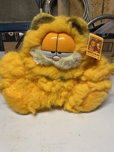 VERY RARE Vintage Dakin Fluffy Garfield Cat Plush With Bow Tie With Tags - Picture 1 of 7
