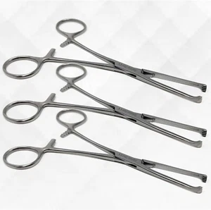 3 Pcs Allis Tissue Forceps 6" 4 x 5 Teeth Surgical Stainless Steel German Grade - Picture 1 of 17
