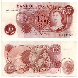 GREAT BRITAIN - 10 Shillings (1966-70) P-373c, Very Fine - Picture 1 of 1