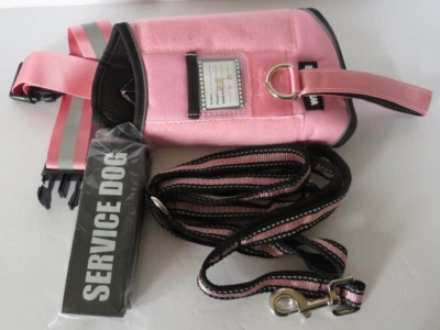 Chaleco de Servicio Winsee Arnés y Correa para Perro Grande 10 Mascotas Parches Rosa Foto 1 de 4