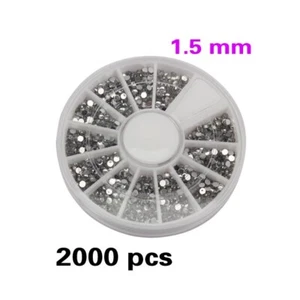 Nail Rhinestones Gems Art Diamante Fashion Glitter Jewels Silver Acrylic UV Gel - Picture 1 of 4