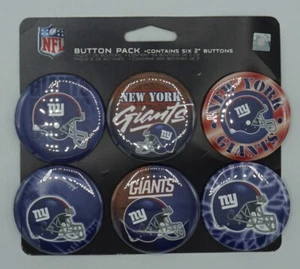 NFL New York Giants Wincraft 6 Pack 2 Inch Round Button Sheet NEW! - Picture 1 of 1