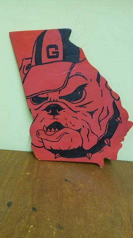 Georgia Bulldogs Handmade Door Wall Decor Wooden Plaque Sign Cover