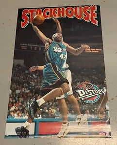 x1 2001 Jerry Stackhouse Starline Poster Detroit Pistons (unused) 23x35 - Picture 1 of 1