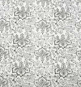BALLARD DESIGNS RIAD SLATE GRAY FLORAL LEAF VINE MULTIUSE FABRIC BY YARD 54"W - Picture 1 of 6