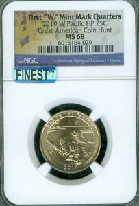 2019 W WAR PACIFIC QUARTER MS68 MAC FINEST & SPOTLESS RARE . - Picture 1 of 2