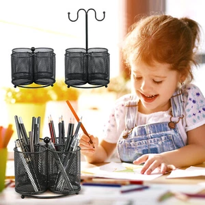 360° Rotating Utensil Caddy 4 Compartment Utensil Organizer Metal Kitchen elcvC - Picture 1 of 17