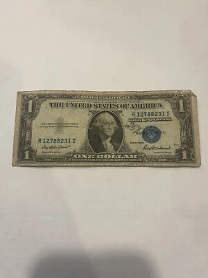 Series 1935 F One Dollar Bill Blue Seal Silver Certificate Note US Federal $1  - Image 1 of 4