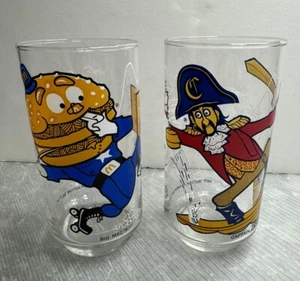 vintage McDonalds TUMBLER LOT/2 Big Mac & Captain Crook Action Series 1977 glass - Picture 1 of 10