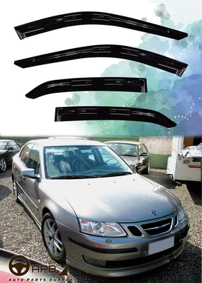 For Saab 9-3 Sedan 2003-2014 Deflector Window Visors Guard Vent Weather Shield - Image 1 of 4