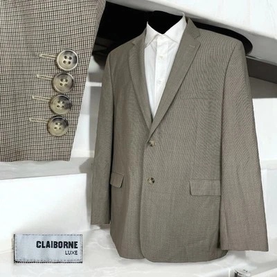 Claiborne Sport Coat Mens 48R Multicolor Wool Polyester Double Vented Surgeons - Image 1 of 4
