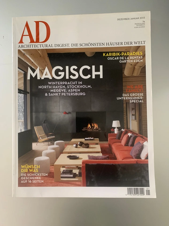 AD Architectural Digest. Zeitschrift die schönsten Häuser der Welt Dez/Jan.2013 - Bild 1 von 3