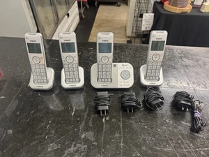 VTech 4 Téléphone Téléphone Répondeur Bluetooth Blanc\Argent, Modèle VS112-47 - Photo 1/7